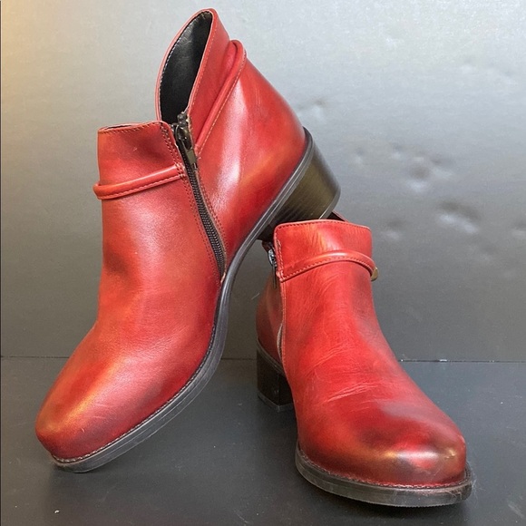 David Tate Women's Leather Miller Hand Made In Italy Bootie Oxblood Red Sz 10 XW - Picture 1 of 11
